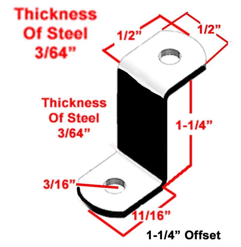 888 Corp 1.25" Offset Clips Extra Heavy Duty with Screws 100 Pack - Image 2
